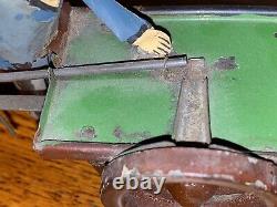 Antique Tin Windup Mechanical Billiard Pool Player Toy VERY RARE Watch Video