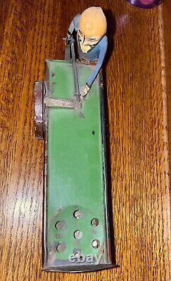 Antique Tin Windup Mechanical Billiard Pool Player Toy VERY RARE Watch Video