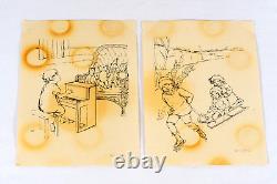 Antique Ullman Mfg Watercolor Painting Set Art Lovers Coloring Outfit & Prints