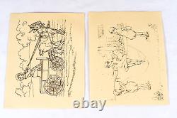 Antique Ullman Mfg Watercolor Painting Set Art Lovers Coloring Outfit & Prints