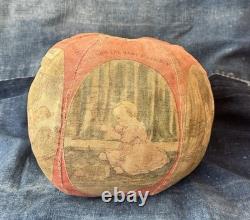 Antique Victorian 1880s/90s stuffed lithographed fabric child's ball toy Rare