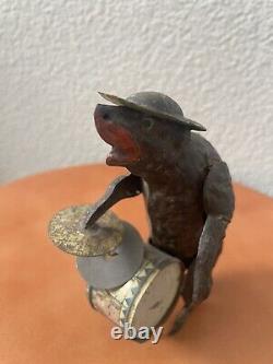 Antique/Vintage 1890's Tin Windup Toy Musical Bear WORKING