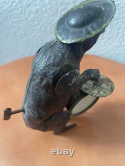 Antique/Vintage 1890's Tin Windup Toy Musical Bear WORKING