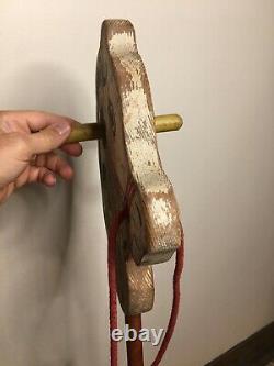 Antique-Vintage'40s Kids Toy PLAYSKOOL Play School Wooden Riding Stick Horse