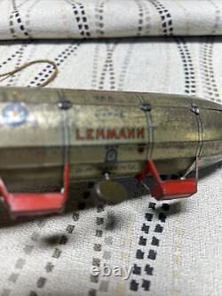 Antique / Vintage Germany Lehmann Shenandoah 766 Zeppelin Tin Wind Up Toy Works