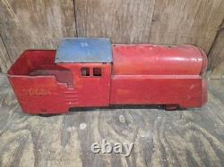Antique Vintage Marx 3000 Pressed Steel Toy Ride On Train Locomotive Art Deco