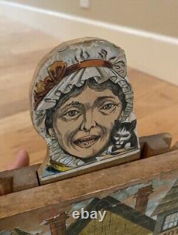 Antique Vintage Reed Lithograph Wood Mother Goose Target Game Toy As-Is