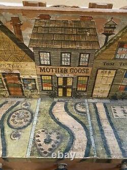 Antique Vintage Reed Lithograph Wood Mother Goose Target Game Toy As-Is