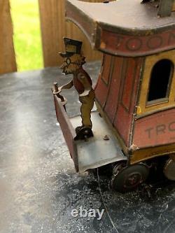 Antique Vintage TIN LITHO Wind Up TOONERVILLE TROLLEY 1922 Works Fontaine Fox