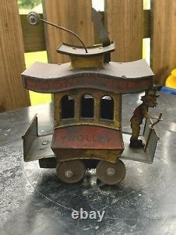 Antique Vintage TIN LITHO Wind Up TOONERVILLE TROLLEY 1922 Works Fontaine Fox