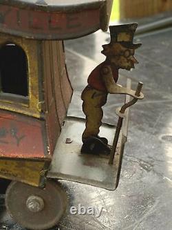 Antique Vintage TIN LITHO Wind Up TOONERVILLE TROLLEY 1922 Works Fontaine Fox