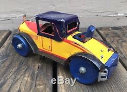 Antique Vintage Tin Toy Wind Up Marx Royal Coupe Toy Car NICE