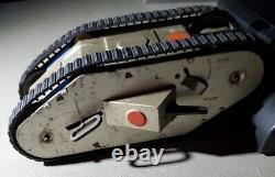 Antique WWI Louis Marx Wind up Tin Tank Toy -WORKS VERY WELL AND LOOKS GOOD