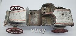 Antique Wilkins Kingsbury Tin Key Wind Toy Automobile Auto