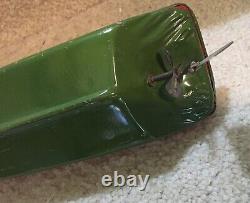 Antique Wind Up Lindstrom Toy Speed Boat 14'' Long Still Works Original Litho