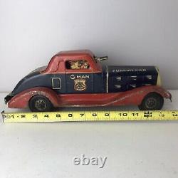 Antique Wind Up Louis Marx G-Man Pursuit Car Tin Metal