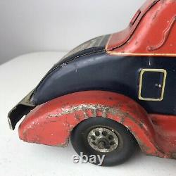 Antique Wind Up Louis Marx G-Man Pursuit Car Tin Metal