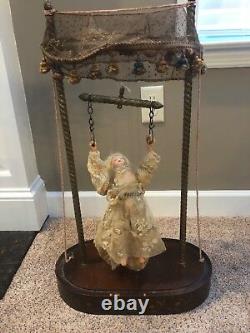 Antique Wind-up Mechanical Acrobatic Doll Rare Rare Rare Works