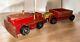 Antique Wood Toy Farm Tractor And Trailer Folk Art Farming Seaver Toys