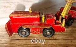Antique Wood Toy Farm Tractor And Trailer Folk Art Farming Seaver Toys