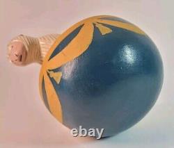 Antique Wooden Rolly Polly Toys Weeble Wobble Wooden Sheep Toy Hand Painted Rare