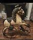 Antique Wooden & Wrought Iron Hand Carved Horse Tricycle