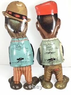 Antique tin wind up Marx Amos & Andy Walkers with Moving Eyes & ORIGINAL Box