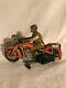 Arnold A 643 Tin Wind Up Motorcycle Civilian Rider Germany 1940s