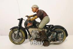 Arnold Mac 700 tin motorcycle vintage toy, clockwork windup, Germany RARE