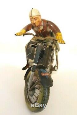 Arnold Mac 700 tin motorcycle vintage toy, clockwork windup, Germany RARE