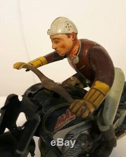 Arnold Mac 700 tin motorcycle vintage toy, clockwork windup, Germany RARE