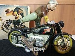 Arnold Vintage German Tin Wind-up MAC 700 Motorcycle Toy withBox NO RESERVE