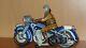 Arnold Vintage German Tin Wind-up Motorcycle Toy. VERY clean lithography