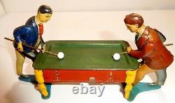 BILLIARD Toy c1915 KiCo German Tin wind-up RARE 2 player version Missing wind-up