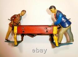 BILLIARD Toy c1915 KiCo German Tin wind-up RARE 2 player version Missing wind-up