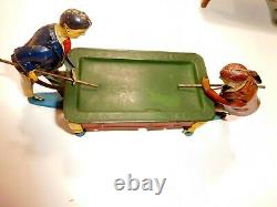 BILLIARD Toy c1915 KiCo German Tin wind-up RARE 2 player version Missing wind-up