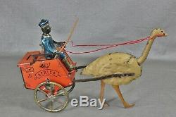 BOXED 20s Lehmann Africa Native drives ostrich mail cart GREAT TOY withRARE BOX