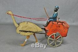 BOXED 20s Lehmann Africa Native drives ostrich mail cart GREAT TOY withRARE BOX