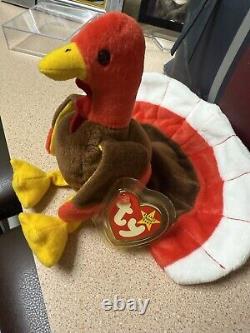 Beanie Baby Gobbles w! Tag Error Mint Condition 1997 Original Collectible