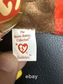 Beanie Baby Gobbles w! Tag Error Mint Condition 1997 Original Collectible