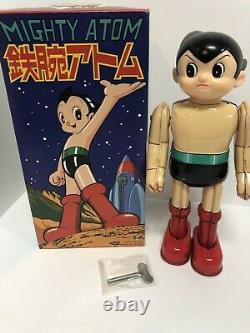 Billiken Astro Boy Mighty Atom Tin Toy Wind-Up Vintage MIB Japan Litho