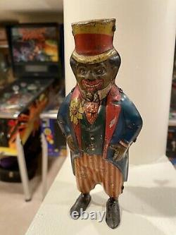 Black Americana Rare Vintage Minstrel Man Tin Lithographed Wind Up Toy Germany