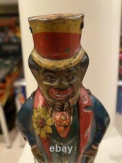 Black Americana Rare Vintage Minstrel Man Tin Lithographed Wind Up Toy Germany