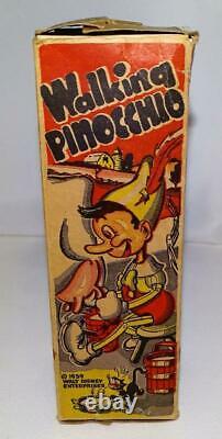 Boxed Set Disney 1939 Walking Pinocchio Marx Tin Wind-up Toy With Moving Eyes