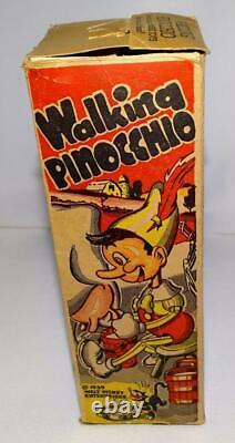 Boxed Set Disney 1939 Walking Pinocchio Marx Tin Wind-up Toy With Moving Eyes