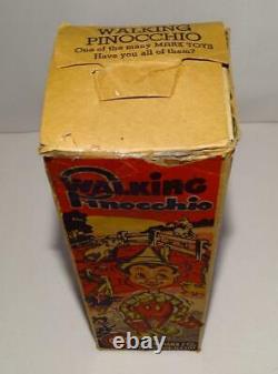 Boxed Set Disney 1939 Walking Pinocchio Marx Tin Wind-up Toy With Moving Eyes