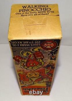 Boxed Set Disney 1939 Walking Pinocchio Marx Tin Wind-up Toy With Moving Eyes