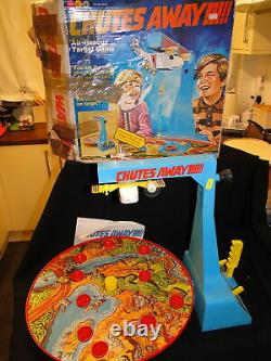 Boxed Vintage 1970s Marx Toys Chutes Away Airplane Drop Air Rescue Game Wind Up
