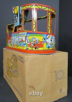 CHEIN No. 275 DISNEYLAND MECHANICAL TIN LITHO WIND-UP ROLLER COASTER IN ORIG BOX