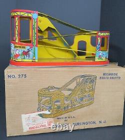 CHEIN No. 275 DISNEYLAND MECHANICAL TIN LITHO WIND-UP ROLLER COASTER IN ORIG BOX